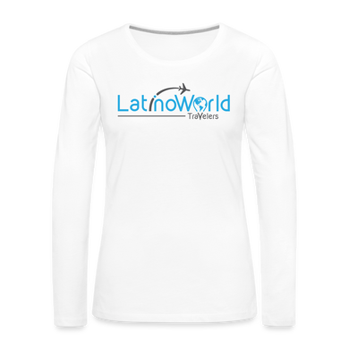 Blue Grey Logo Women's Premium Long Sleeve T-Shirt - white