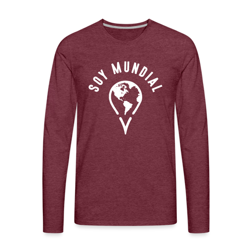 Men's Premium Long Sleeve T-Shirt - heather burgundy