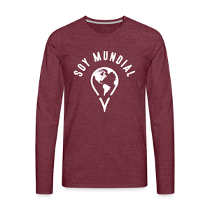 Men's Premium Long Sleeve T-Shirt - heather burgundy