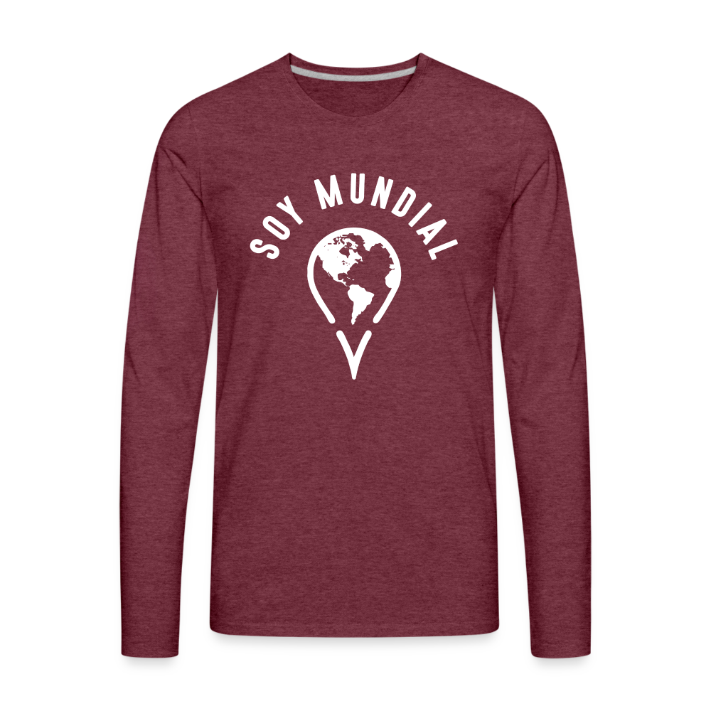 Men's Premium Long Sleeve T-Shirt - heather burgundy