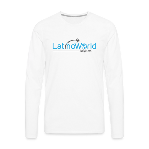 Blue Grey Logo Men's Premium Long Sleeve T-Shirt - white