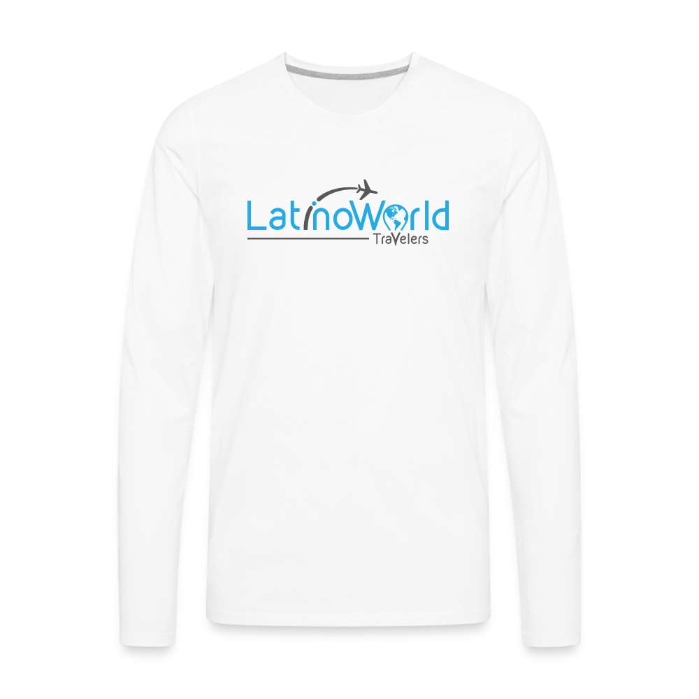 Blue Grey Logo Men's Premium Long Sleeve T-Shirt - white