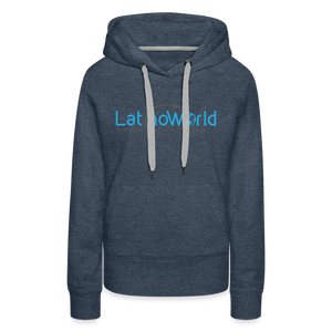 Blue Grey Logo Women’s Premium Hoodie - heather denim