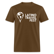 Load image into Gallery viewer, Latino Travel Fest Unisex Classic T-Shirt (White Logo) - brown
