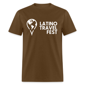 Latino Travel Fest Unisex Classic T-Shirt (White Logo) - brown