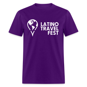 Latino Travel Fest Unisex Classic T-Shirt (White Logo) - purple