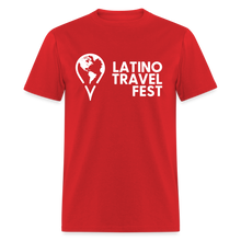 Load image into Gallery viewer, Latino Travel Fest Unisex Classic T-Shirt (White Logo) - red
