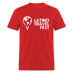 Latino Travel Fest Unisex Classic T-Shirt (White Logo) - red