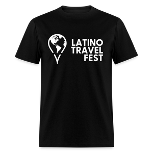 Latino Travel Fest Unisex Classic T-Shirt (White Logo) - black