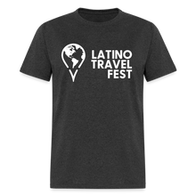 Load image into Gallery viewer, Latino Travel Fest Unisex Classic T-Shirt (White Logo) - heather black
