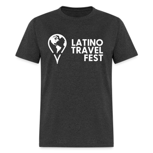 Latino Travel Fest Unisex Classic T-Shirt (White Logo) - heather black