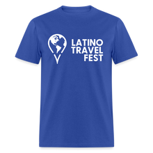 Load image into Gallery viewer, Latino Travel Fest Unisex Classic T-Shirt (White Logo) - royal blue
