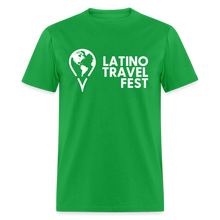 Load image into Gallery viewer, Latino Travel Fest Unisex Classic T-Shirt (White Logo) - bright green
