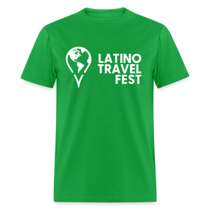 Latino Travel Fest Unisex Classic T-Shirt (White Logo) - bright green