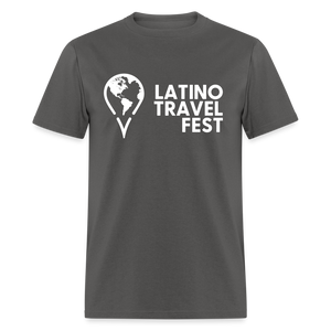 Latino Travel Fest Unisex Classic T-Shirt (White Logo) - charcoal