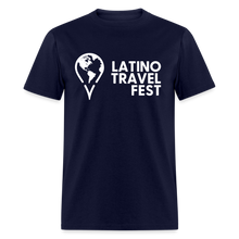 Load image into Gallery viewer, Latino Travel Fest Unisex Classic T-Shirt (White Logo) - navy
