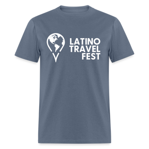 Latino Travel Fest Unisex Classic T-Shirt (White Logo) - denim