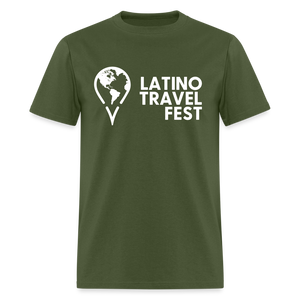 Latino Travel Fest Unisex Classic T-Shirt (White Logo) - military green