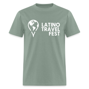 Latino Travel Fest Unisex Classic T-Shirt (White Logo) - sage