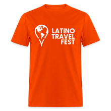 Load image into Gallery viewer, Latino Travel Fest Unisex Classic T-Shirt (White Logo) - orange
