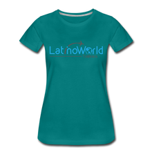 Load image into Gallery viewer, Blue/Grey Logo Women’s Premium T-Shirt - teal
