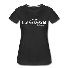 Load image into Gallery viewer, White Logo Women’s Premium T-Shirt - black
