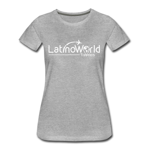 White Logo Women’s Premium T-Shirt - heather gray