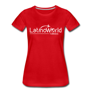White Logo Women’s Premium T-Shirt - red