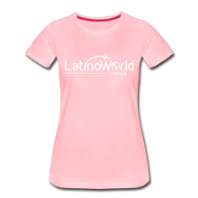 Load image into Gallery viewer, White Logo Women’s Premium T-Shirt - pink
