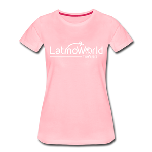 White Logo Women’s Premium T-Shirt - pink