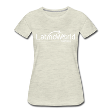 Load image into Gallery viewer, White Logo Women’s Premium T-Shirt - heather oatmeal
