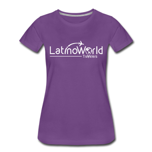 White Logo Women’s Premium T-Shirt - purple