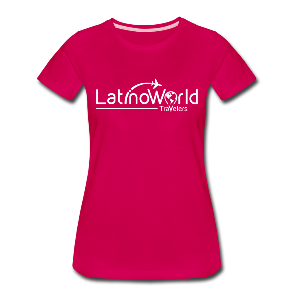 White Logo Women’s Premium T-Shirt - dark pink