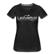 Load image into Gallery viewer, White Logo Women’s Premium T-Shirt - charcoal gray
