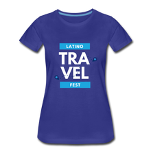 Load image into Gallery viewer, Latino Travel Fest BW Women’s Premium T-Shirt - royal blue
