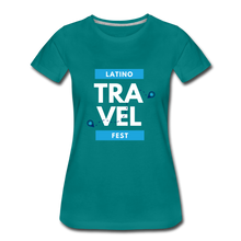 Load image into Gallery viewer, Latino Travel Fest BW Women’s Premium T-Shirt - teal
