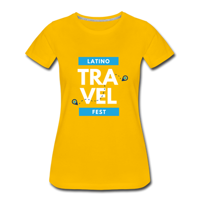 Latino Travel Fest BW Women’s Premium T-Shirt - sun yellow