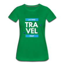 Load image into Gallery viewer, Latino Travel Fest BW Women’s Premium T-Shirt - kelly green
