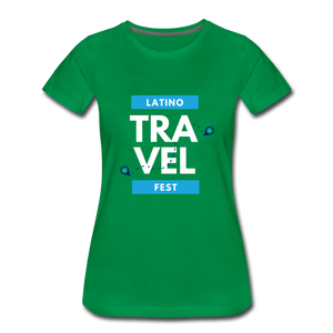 Latino Travel Fest BW Women’s Premium T-Shirt - kelly green