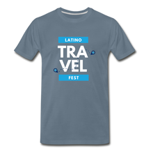 Load image into Gallery viewer, Latino Travel Fest BW Men&#39;s Premium T-Shirt - steel blue
