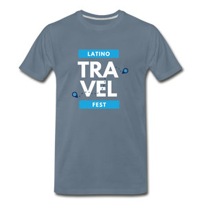 Latino Travel Fest BW Men's Premium T-Shirt - steel blue