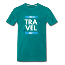 Load image into Gallery viewer, Latino Travel Fest BW Men&#39;s Premium T-Shirt - teal
