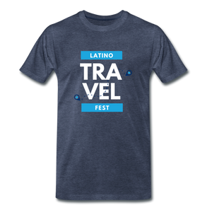 Latino Travel Fest BW Men's Premium T-Shirt - heather blue