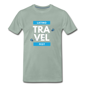 Latino Travel Fest BW Men's Premium T-Shirt - steel green
