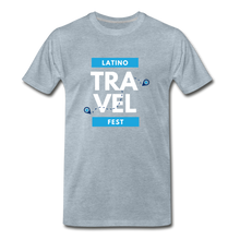 Load image into Gallery viewer, Latino Travel Fest BW Men&#39;s Premium T-Shirt - heather ice blue
