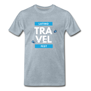 Latino Travel Fest BW Men's Premium T-Shirt - heather ice blue