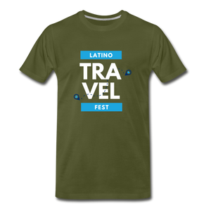 Latino Travel Fest BW Men's Premium T-Shirt - olive green