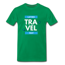 Load image into Gallery viewer, Latino Travel Fest BW Men&#39;s Premium T-Shirt - kelly green
