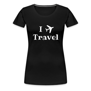 I Love Travel Women’s Premium T-Shirt - black