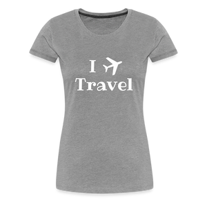 I Love Travel Women’s Premium T-Shirt - heather gray